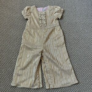 NWT Janie & Jack gold jumpsuit